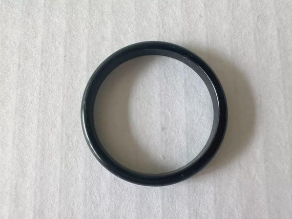 Vintage Translucent Black Bangle Ring Lucite Mate… - image 2