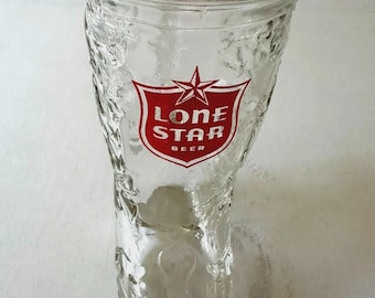 Lone Star Beer Glass Boot 5x6&quot; Texas Western Theme Collectible Barware Mug