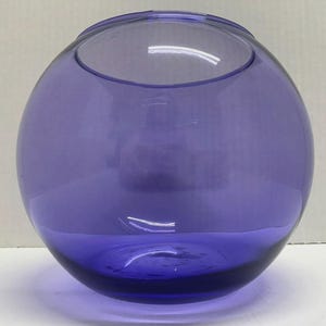 Vintage Handblown Purple Glass Bowl Vase