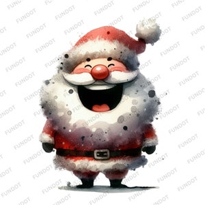 15 Quirky Funny Santa ClipArt PNG Bundle - Christmas Cute Santa Claus Sublimation Card Making Design - Digital Download - Commercial Use
