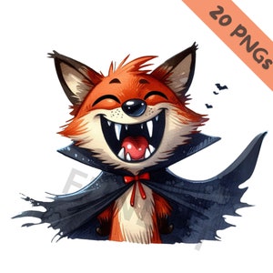 20 Evil Spooky Halloween Animals ClipArt PNG - Cute Printable Scary Animal Sublimation Card Making Design - Digital Image - Commercial Use