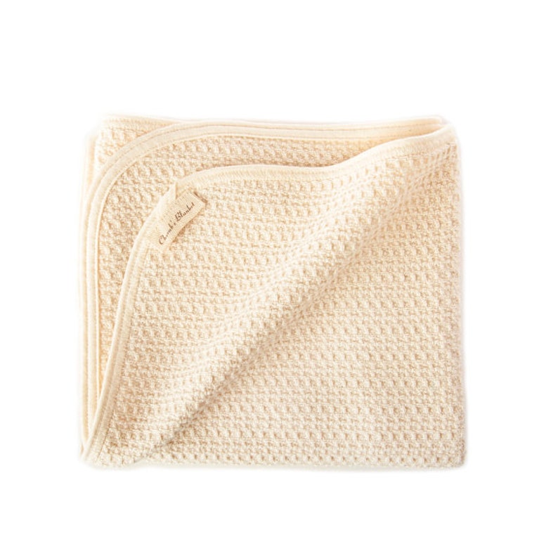 Organic Cotton Crib Blanket in Soft Waffle Texture A favorite image 1