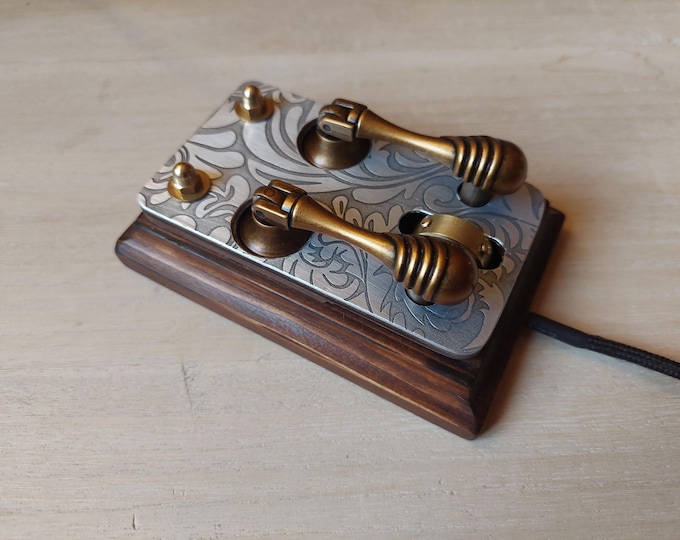 Steampunk (neo-victorian, retro) unique rectangle shaped wooden computer, laptop mouse