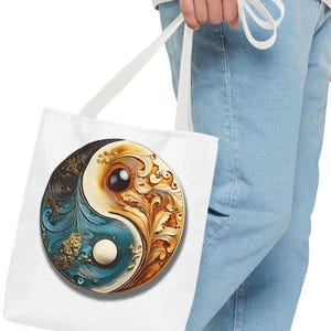3D Yin Yang Graphic Tote Bag - Everyday Use