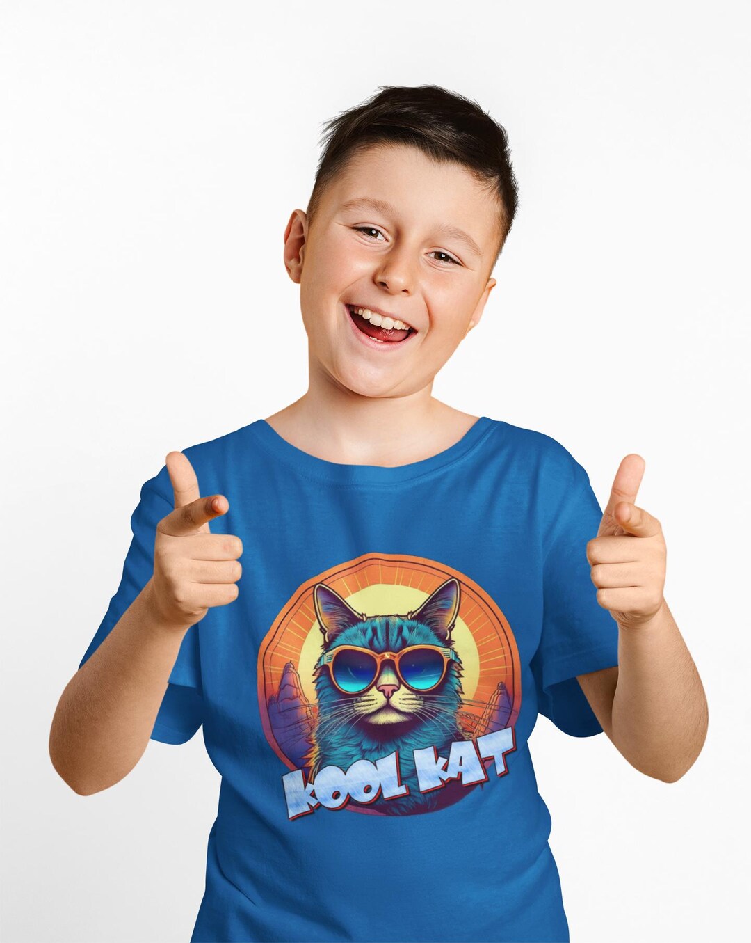 Kool Kat Kids Tee: Fun Cat Graphic T-shirt - Summer Outfit for