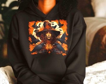 Gothic Witch Hoodie - Dark and Mysterious, Halloween Gift