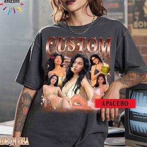 Comfort Colors Girlfriend Tshirt, Custom Girlfriend Face Bootleg Rap Tee, Personalized Birthday Bootleg Gift, Insert Your Design