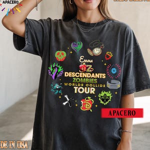 Descendants Zombies Shirt, Disney Worlds Collide Tour Tee, Summer Matching Family Concert Outfit