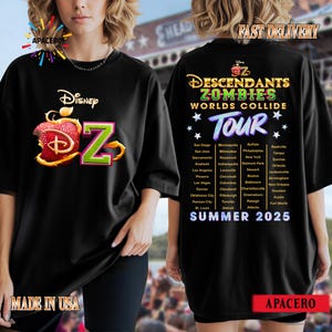 Comfort Color Descendants Zombies Tour Shirt, Descendants x Zombies Worlds Collide Tee, Summer 2025 Concert T-Shirt, DisneyChannel Fan Gift