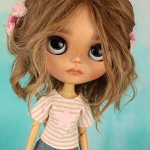 Cute Little Jersey T-Shirt for Blythe Doll, Short Sleeved, Round Neckline.