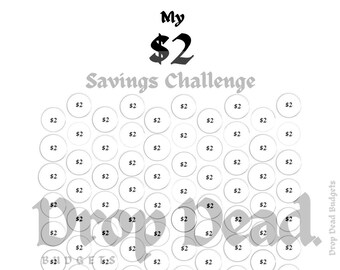 Rastreador del desafío de ahorro de dos dólares para ahorrar doscientos dólares