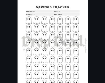 Spooky Ghost Savings Tracker (Carta de EE. UU. y Happy Planner Classic)