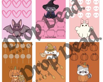 Desafío de ahorros para animales pequeños de Halloween en otoño