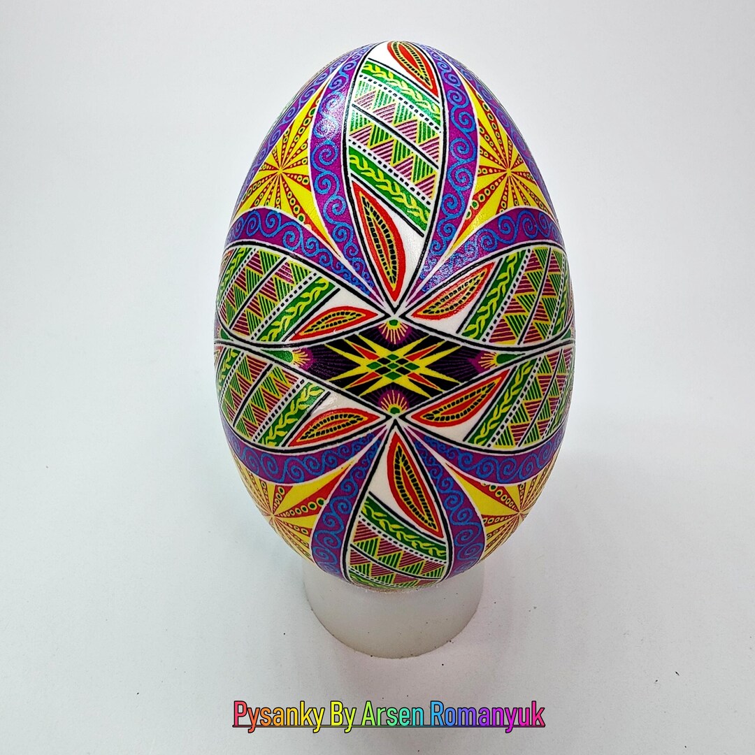 Pysanky Eggs. Ukrainian Pysanka Easter Eggs. Hand Painted Goose Egg ...