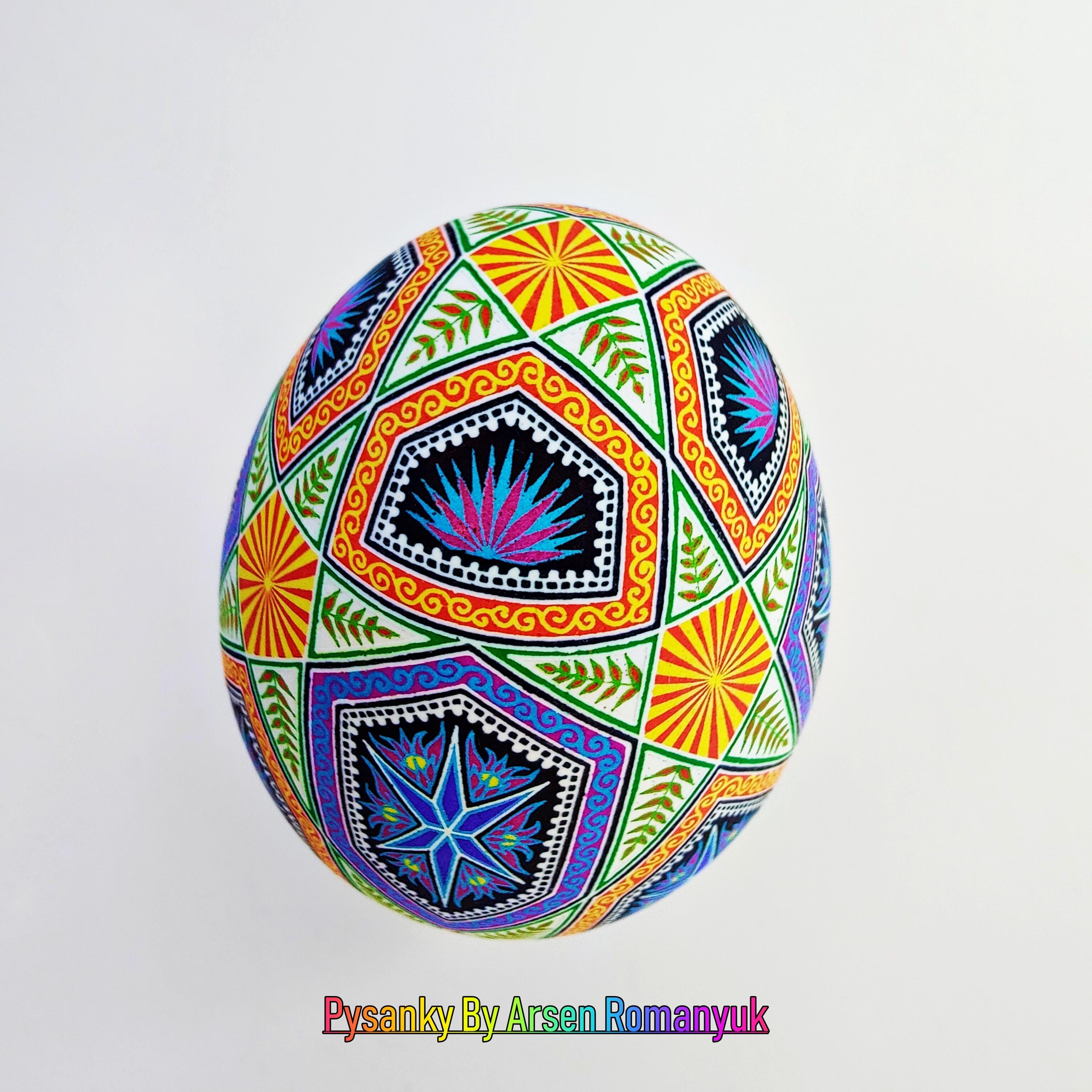 Pysanky Eggs. Ukrainian Pysanka Easter Eggs. Hand Painted Goose Egg ...