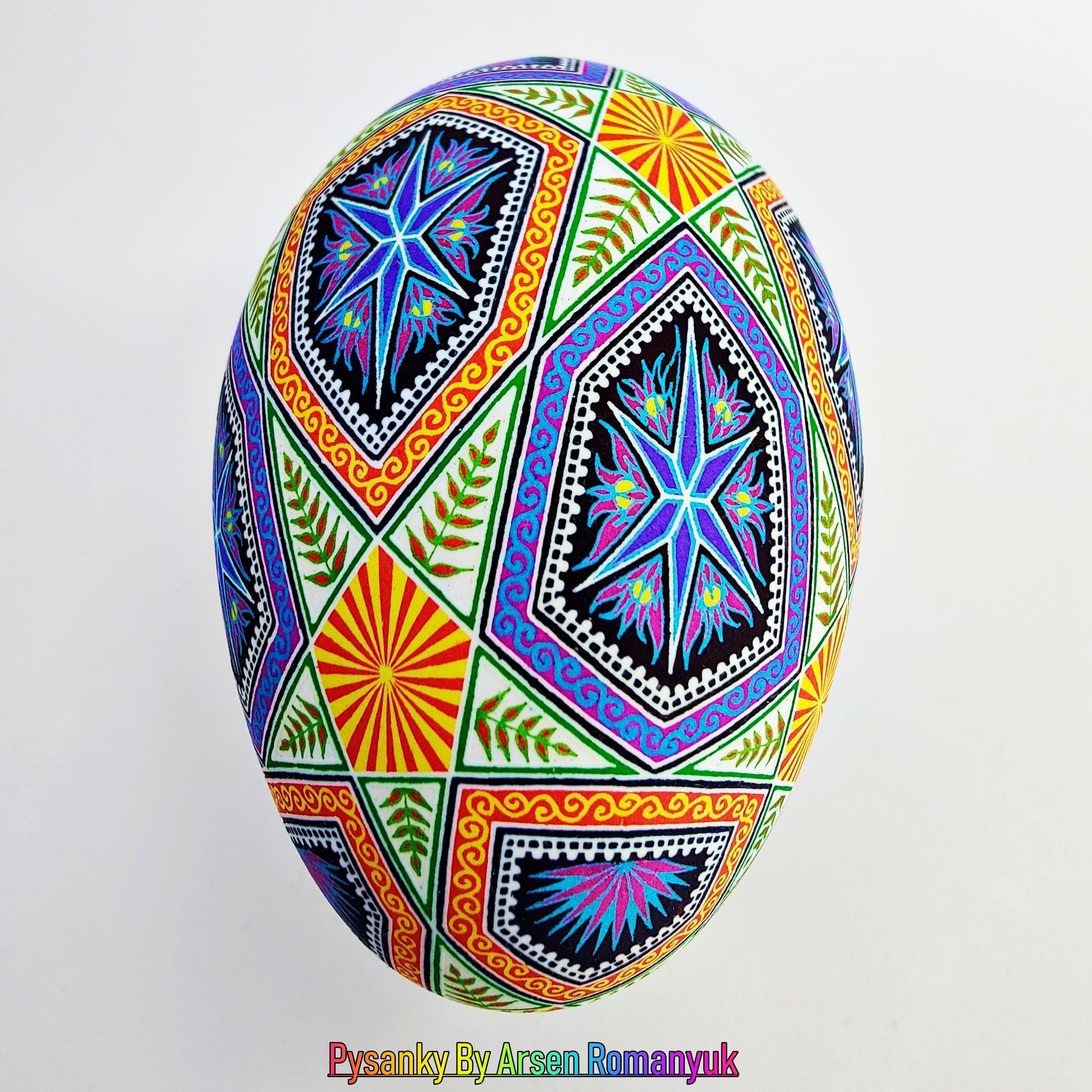 Pysanky Eggs. Ukrainian Pysanka Easter Eggs. Hand Painted Goose Egg ...