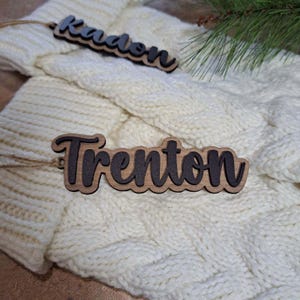 Personalized Stocking Tags - Wooden Christmas Stocking Tags - Present Tags - Custom Christmas Stocking Tags