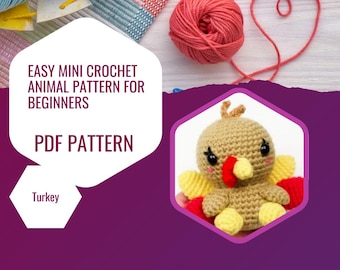 Mini Pavo Crochet Patrón PDF Sin Costura Descarga Digital