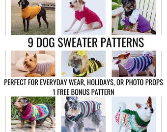 Crochet Dog Sweater Pattern Bundle – Small, Medium & Large Dog Sizes | Digital Pet Clothing Patterns PDF
