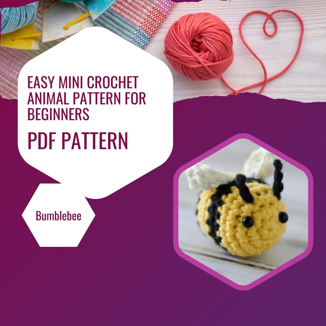 Mini Bumblebee Crochet PDF Pattern No Sew Digital Download - Etsy