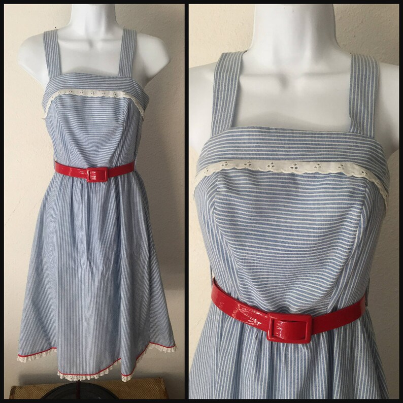 womens red white and blue sundress
