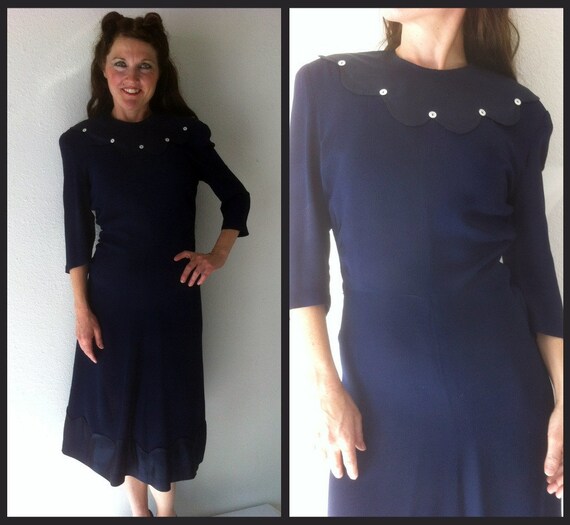 RESERVED for Jvanritbergen1930 dress - 30s crepe d
