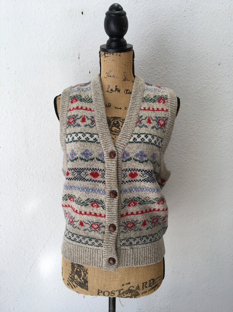 Vintage Eddie Bauer Sweater Vest Wool 