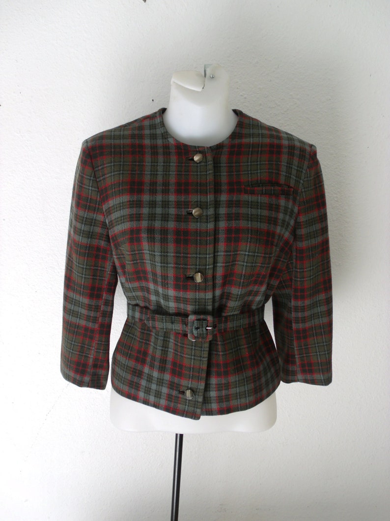 plaid short coat