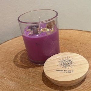 Third Eye Chakra Manifestation // Crystal Candle with Amethyst, Bay Leaf, and Ritual Instructions // Third Eye Manifest