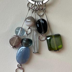 Handmade glass bead bag charm keychain