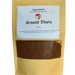 Ground Ehuru African Nutmeg Authentic Organic Pepper Soup Nkwobi DONACE Foods