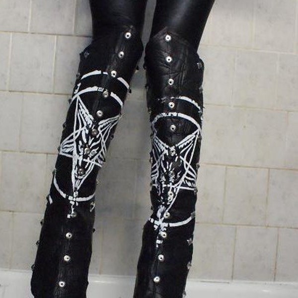 Hells Pentagram BOOT DESTROYERS in faux leather
