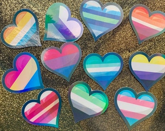 Pride LGBTQIA+ 2"x1.8" Holographic Heart Sticker