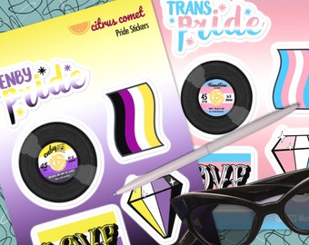 Trans/Non-Binary Pride sticker sheets