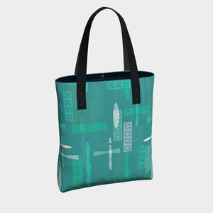 Aqua Breeze Block tote bag