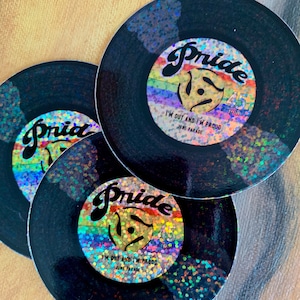 Pride Record Club LGBTQIA+ 3" Vinyl Glitter Sticker