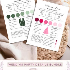 Simple Modern Wedding Party Details Bundle