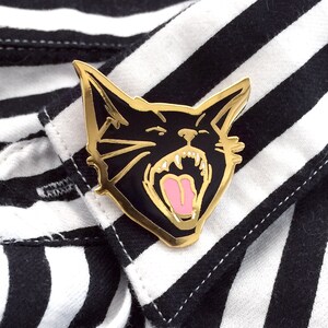 Black Pussy Cat Enamel Pin image 2