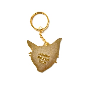 Black Pussy Cat Enamel Keychain Silver or Gold image 5