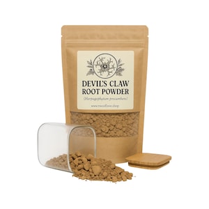 Teufelskralle Wurzel | Pulver oder Schnitten | Harpagophytum Procumbens| Pflanzlich | Locker | Kraut | Frisch Geerntet | Premium-Qualität
