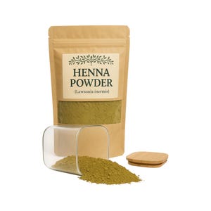 Polvo de henna / = Polvo para tatuajes corporales o colorante para el cabello / Tinte para el cabello, color, marrón, rojo / Herbal / Suelto / Herbal