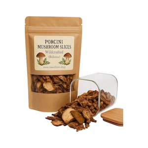 Porcini Mushroom Slices | Dried | Wildcrafted | Boletus Edulis| Herbal | Loose | Herb | Fresh Harvested | Premium Quality