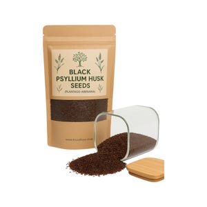 Black Psyllium Husk Seeds | Whole Seeds | Dietary Fibre - Plantago Arenaria| Herbal | Loose | Herb | Fresh Harvested | Premium Quality