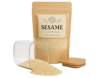 Sesamsamen | Sesamsamen | Meersamen | ganz (Sesamum indicum) | Küchenkraut Weißer Sesam | Sesam Würzmischung |Kraut