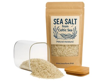 Sea Salt from the Celtic Sea |  French Grey Sea Salt from Brittany France | 80 Vital Minerals | Natural Moisture | Sel De Guerande