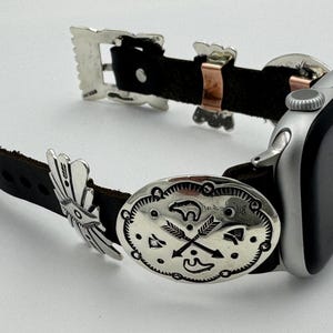 VINTAGE STERLING SILVER CONCH WESTERN BAND WATCH Concho Watch - Etsy main image 3