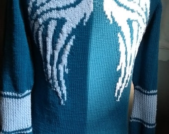 Give it wings, knitting-pattern Top-down sweater