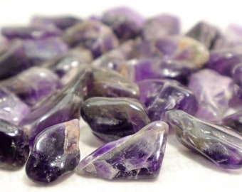 One Tumbled Amethyst Crystal: Dark Purple Healing Gemstone for Reiki, Meditation, Jewelry Making Supply or February Birthstone Gift Idea