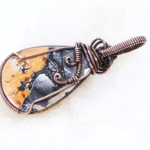 Rare Maligano Jasper Pendant: Brecciated Jasper Gemstone from Indonesia, Wire-Wrapped with Oxidized Copper, OOAK Artisan Jewelry image 10