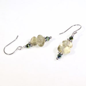 Lemon Citrine Dangle Earrings: Healing Untreated Yellow Quartz Gemstones & Green Crystals, Handmade Nickel-Free Hypoallergenic Silver Drops image 8